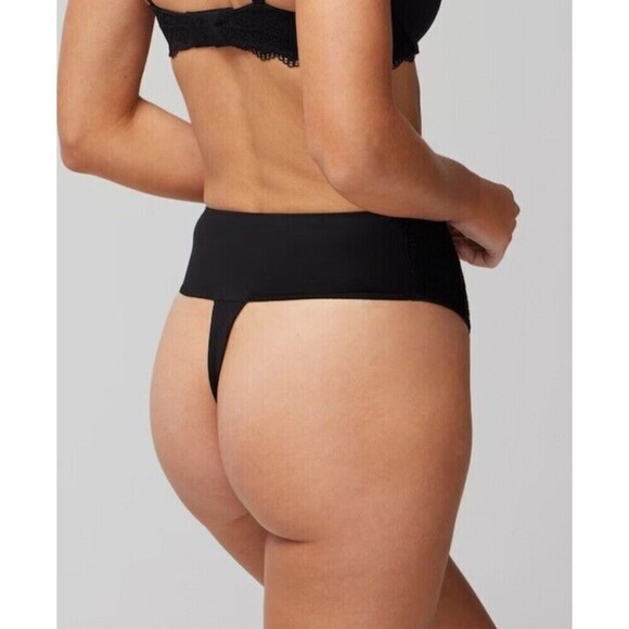 Soma Thong, Vanishing Tummy High Waist Thong Geometric Tile Blue Size Large - Picture 5 of 7